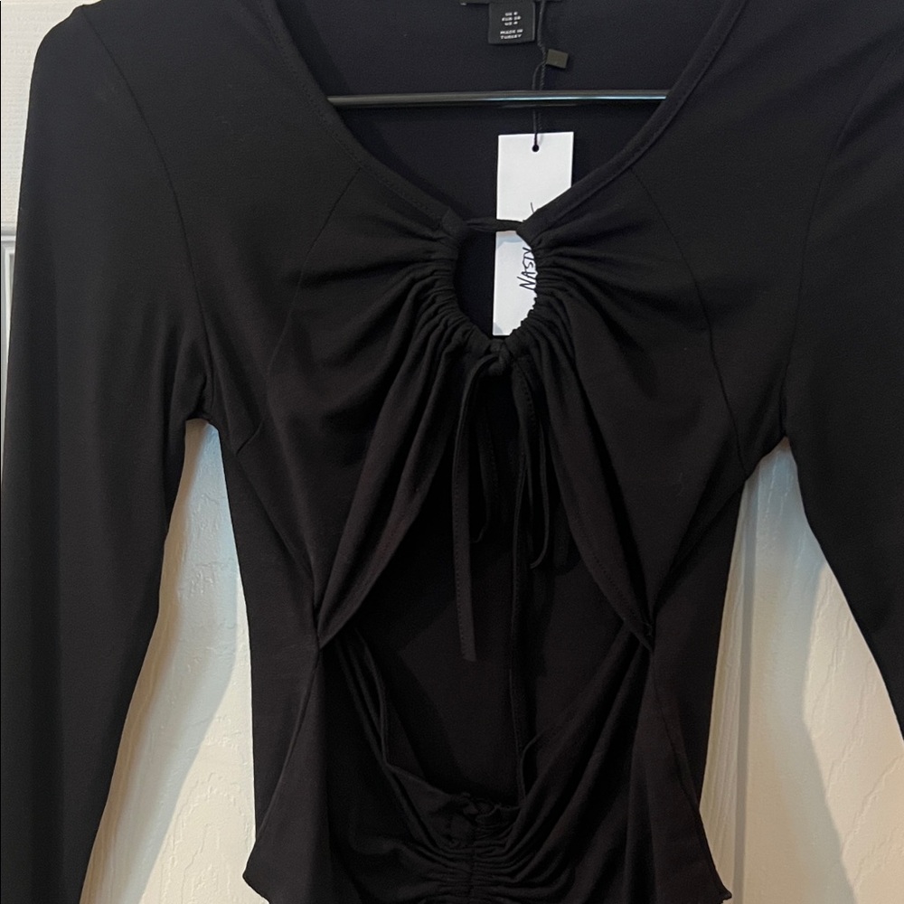 Nasty Gal Black Long Sleeve, Cut Out Top‎